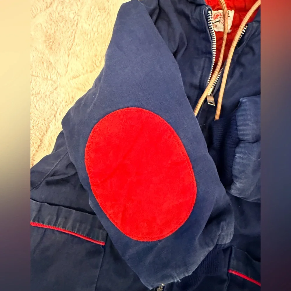 Danny Dare Vintage Toddler Coat 60s Red Blue Jacket Patchwork Boy 3 GUC timeless